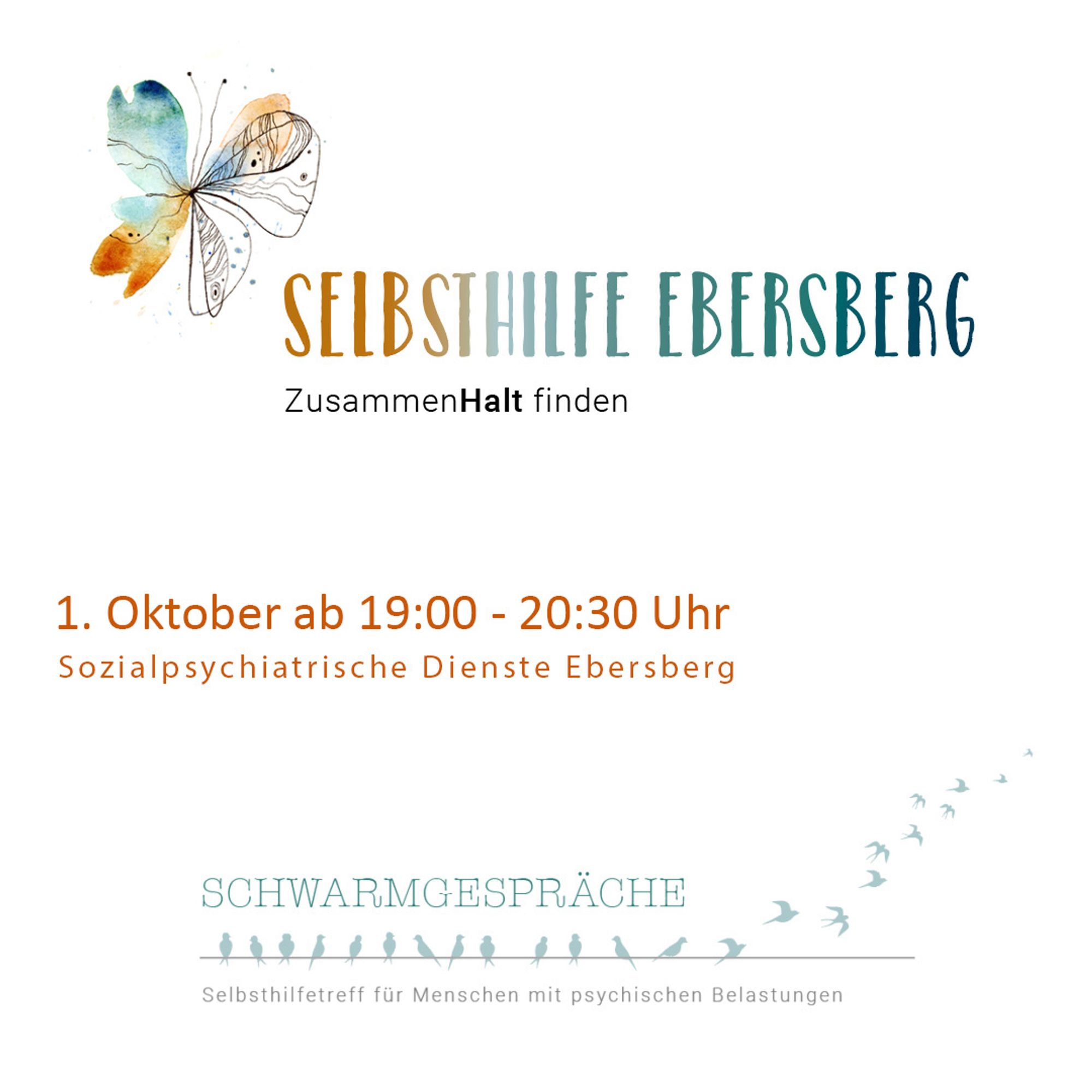 Selbsthilfetreff Schwarmgespräche am 1. Oktober ab 19 Uhr in den Räumen der Sozialpsychiatrischen Dienste Ebersberg im Erdgeschoss