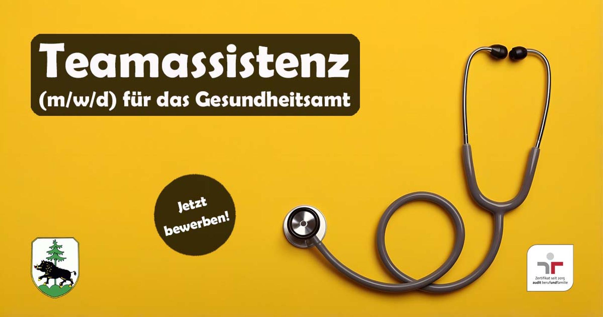 Teamassistenz für das Gesundheitsamt gesucht. Jetzt bewerben!