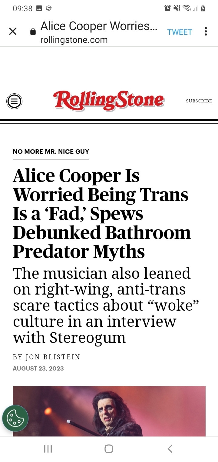 An article about Alice Cooper