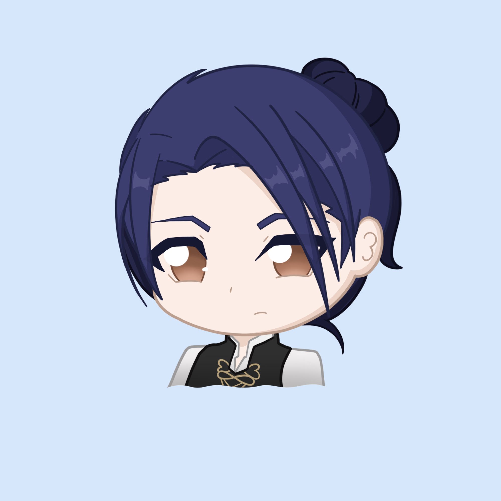 A chibi version of PreTimeskip Felix Hugo Fraldarius (from Fire Emblem: Three Houses)