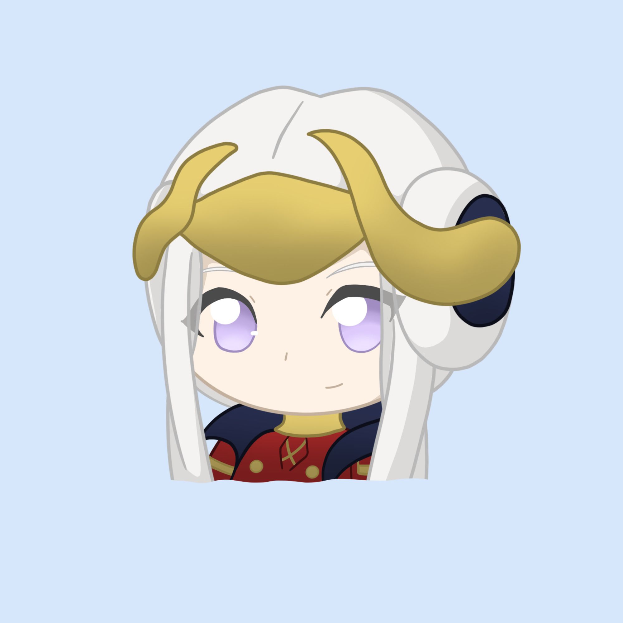 A chibi version of Edelgard von Hresvelg (from Fire Emblem: Three Houses)