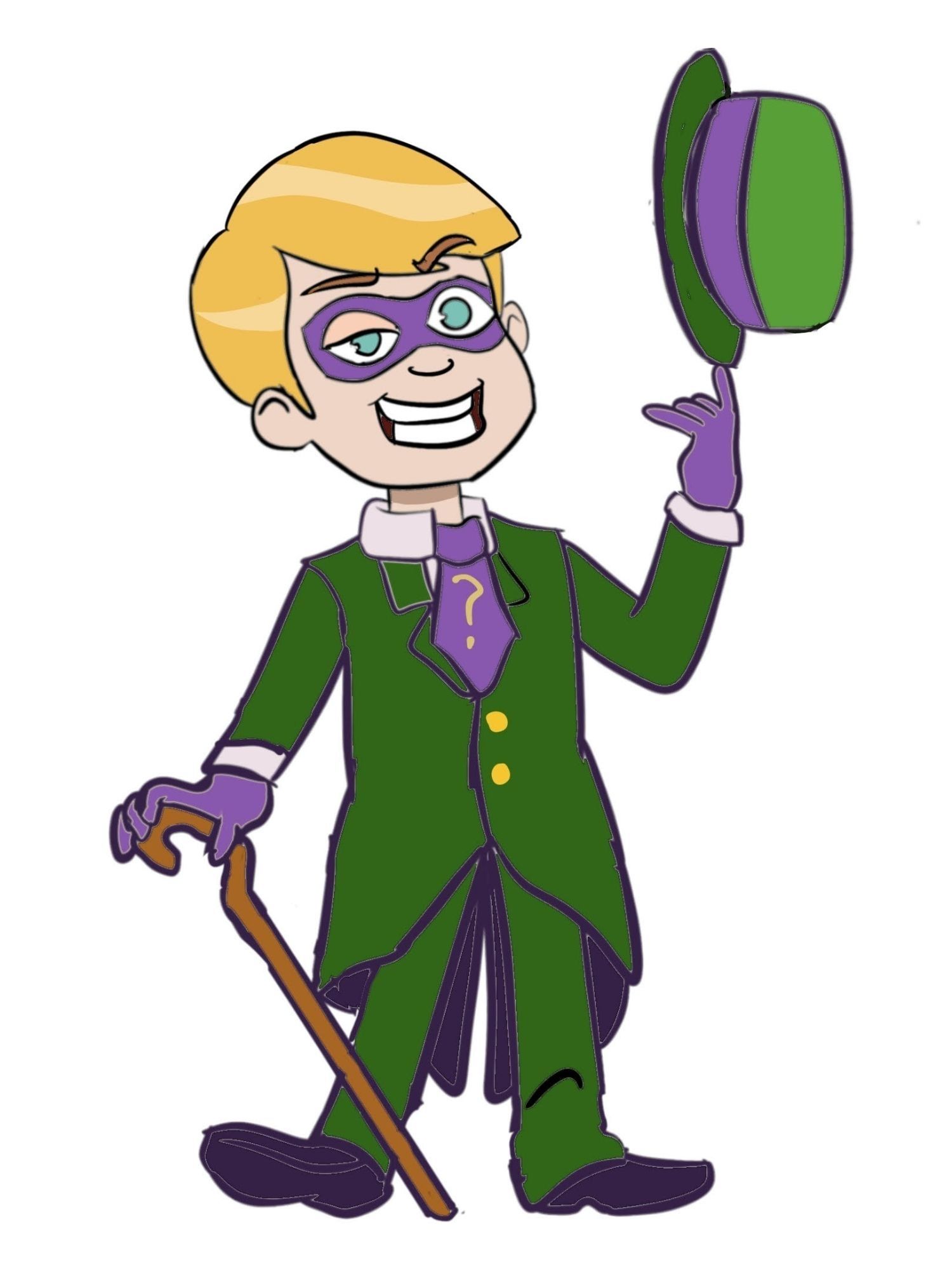 A.C. Aychvak (Hailey's On It) is the elusive, yet painfully annoying, arch enemy of the Bat Family, the Riddler! Art by Jessicanimation