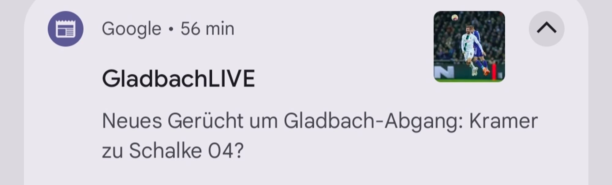 Google Notification

"GladbachLIVE

Neues Gerücht um Gladbach-Abgang: Kramer zu Schalke 04?"