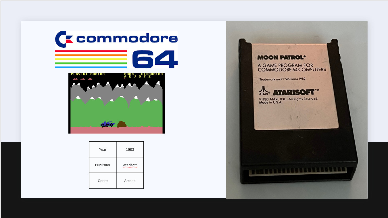 Infocard zu Moon Patrol auf dem C64