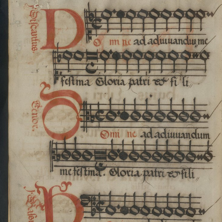 A sacred song for multiple voices, by Orlando di Lasso (HMML 41237, Landeskirchliches Archiv in Nürnberg Fen. IV 224 2, fol. 2r). (CC BY-NC-SA 4.0). Source: https://www.bavarikon.de/object/bav:ELK-MUS-00000BAV80042775?p=6