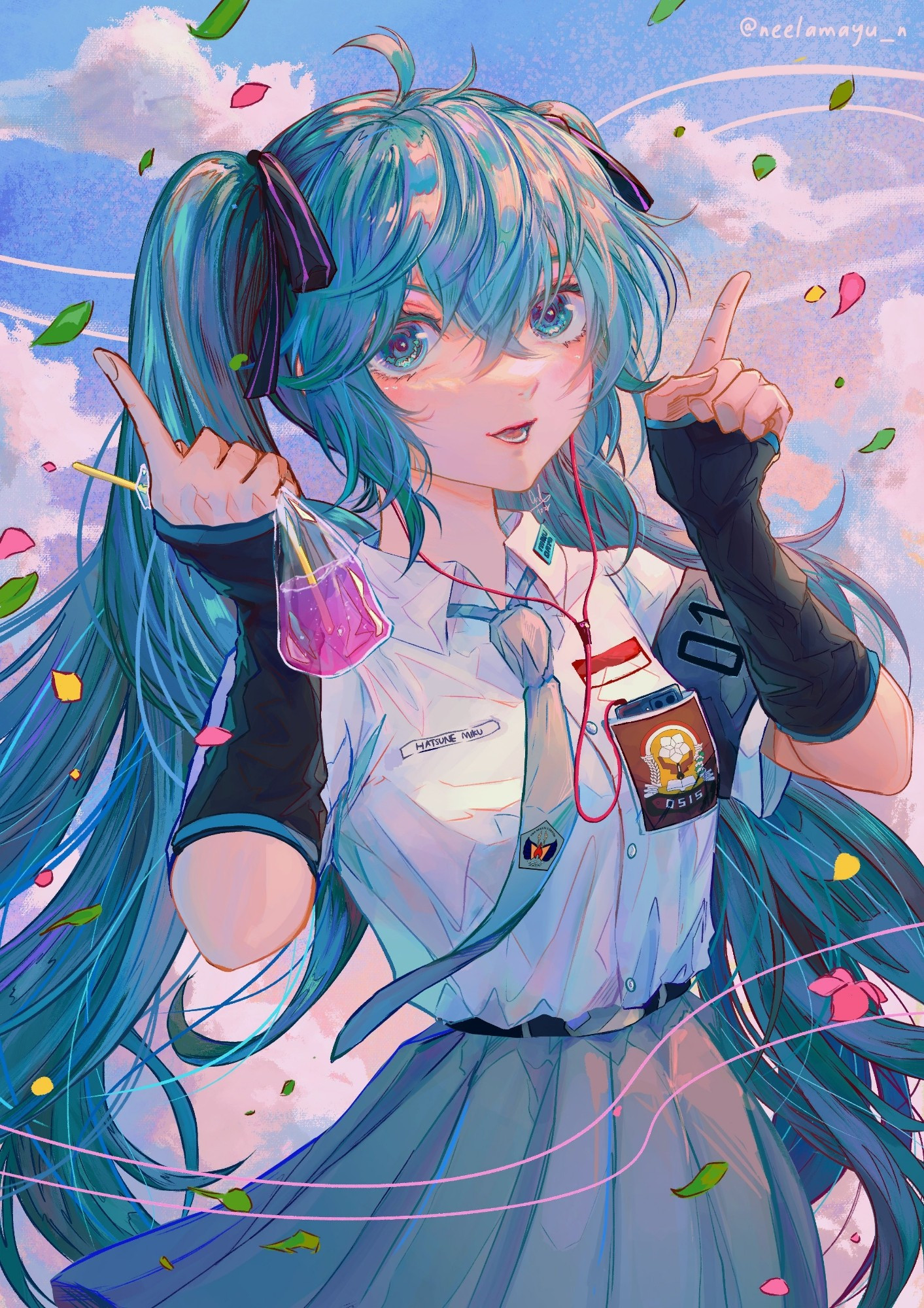 Hatsune Miku in Indonesian High school uniform