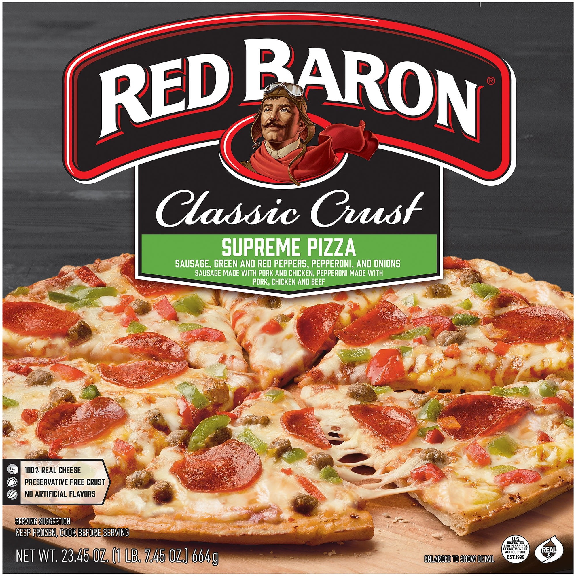 Red Baron Pizza box