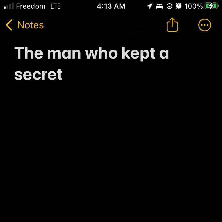 a notes app image "the man who kept a secret"