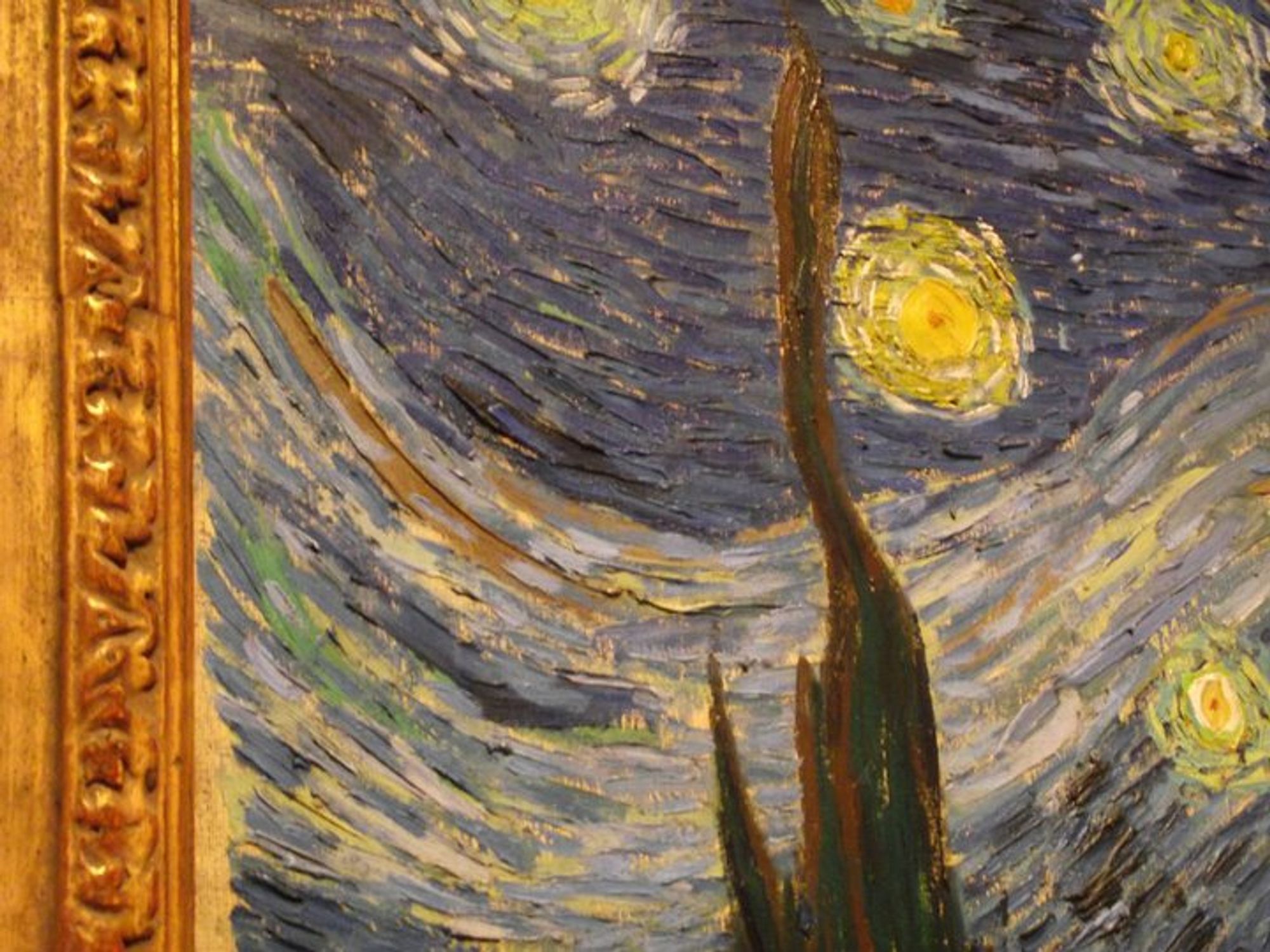 oblique view of corner of starry night