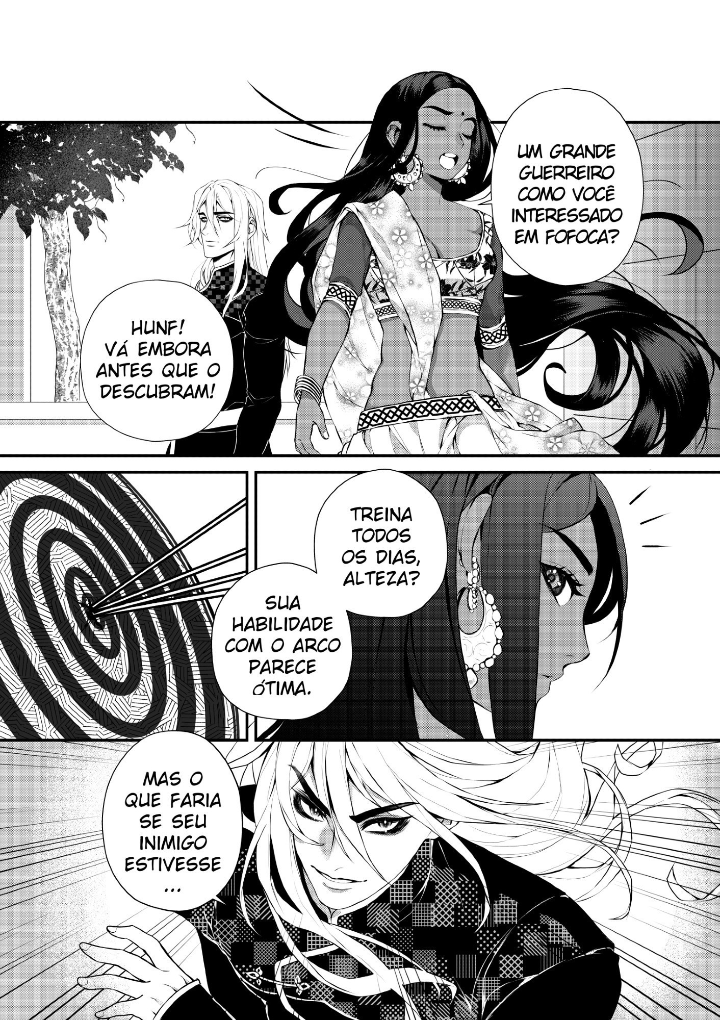 Manga page. Rani and Hayami talking to each other.