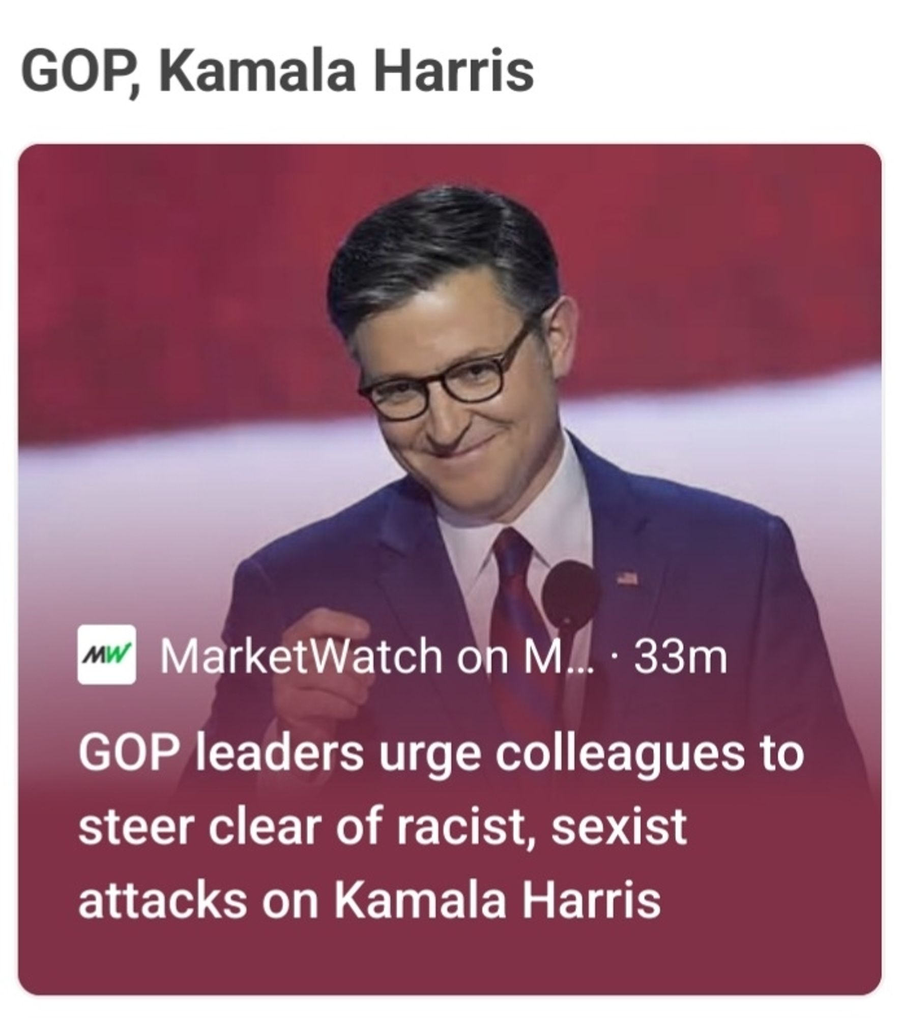 GOP leaders urge colleagues to steer clear of racist, sexist attacks on Kamala Harris