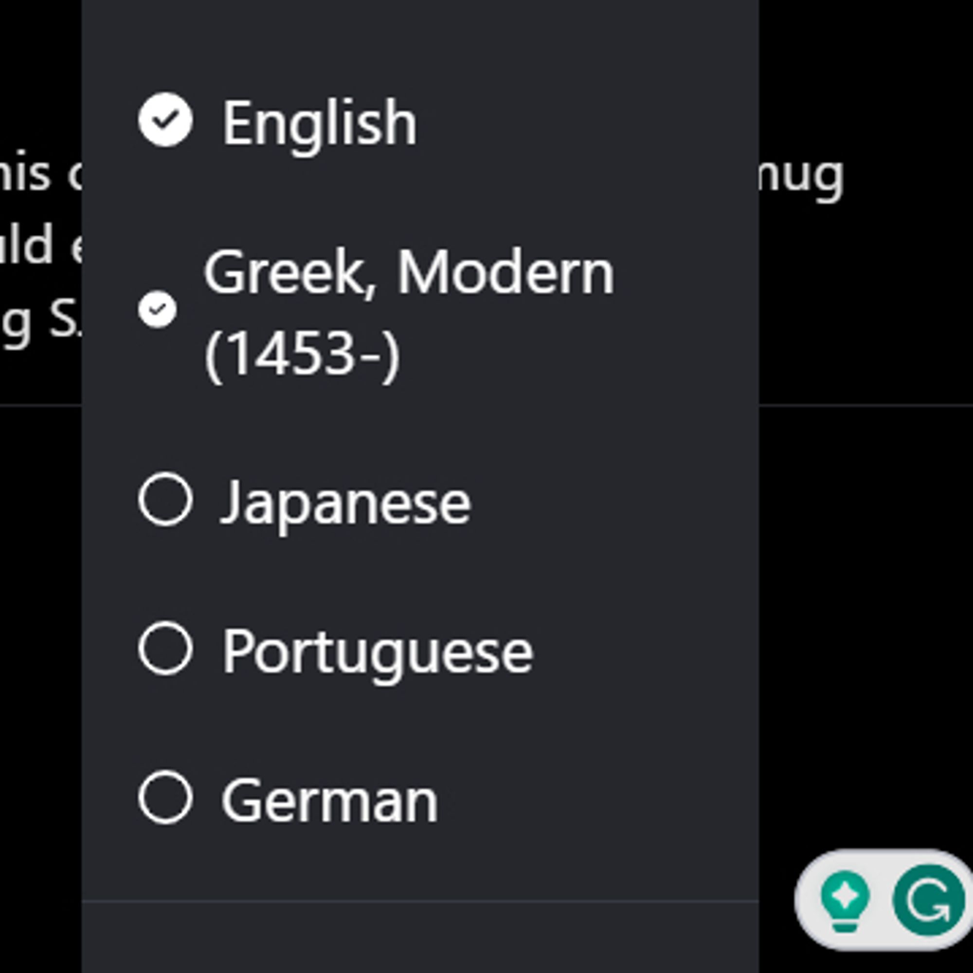 bluesky automatically put my default languages as english and modern greek