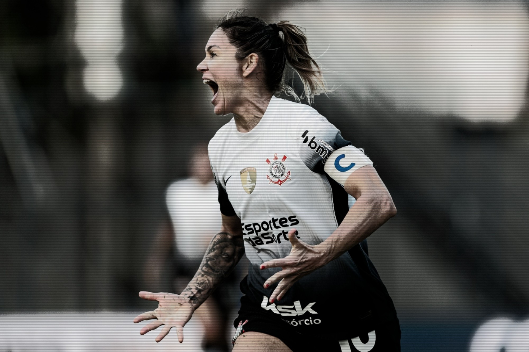 Foto da capitã Gabi Zanotti comemorando durante o jogo da semifinal contra o Boca Juniors.
Créditos: Staff Images Woman / CONMEBOL