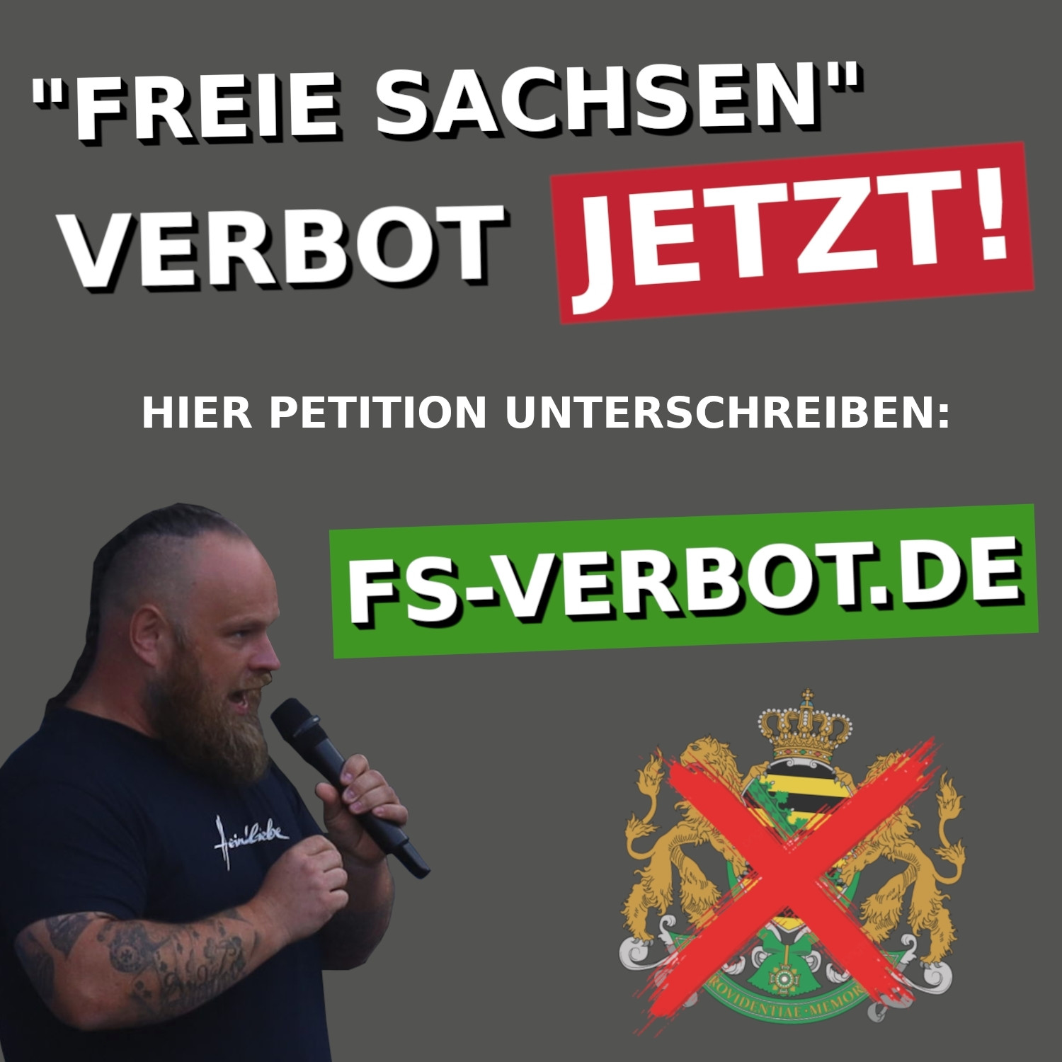 Freie Sachsen Verbot jetzt!
Hier Petition unterschreiben:
FS-Verbot.de