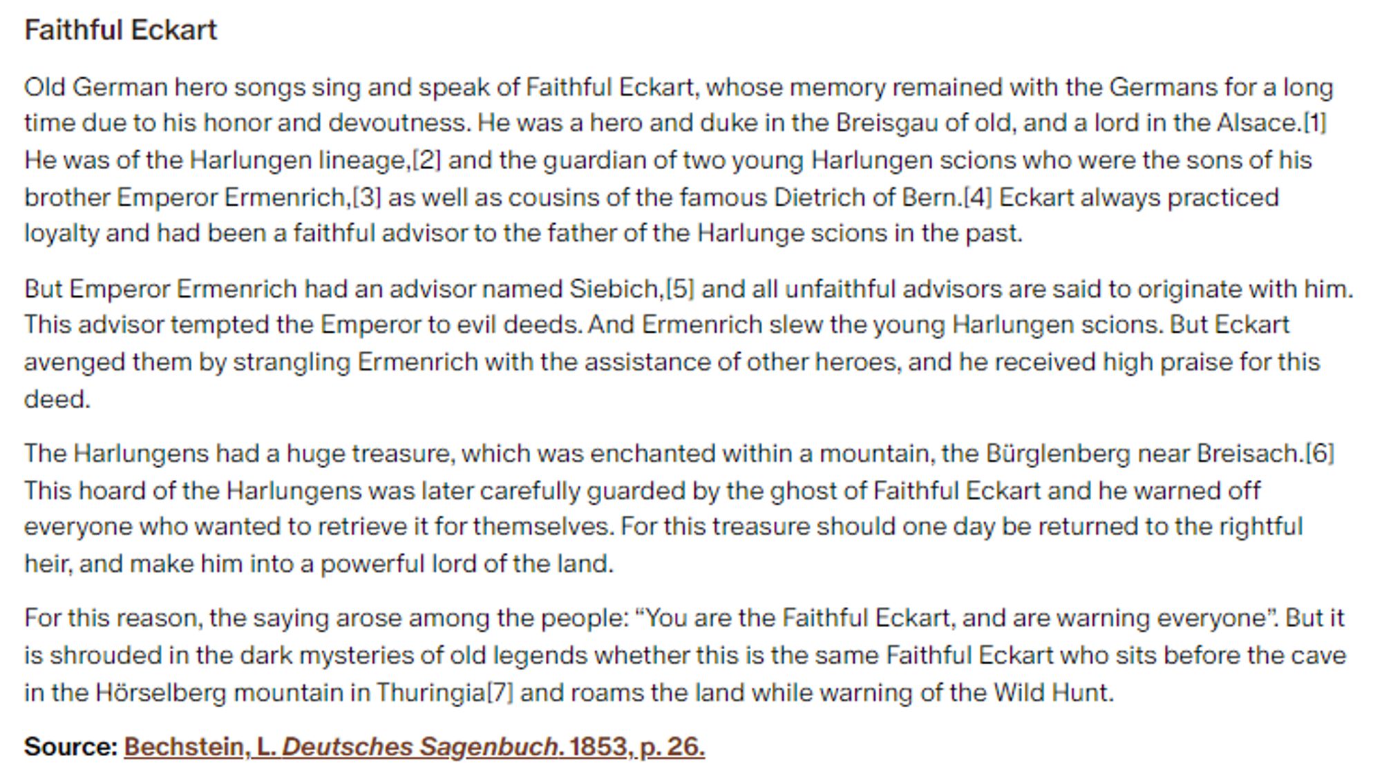 German folk tale "Faithful Eckart". Drop me a line if you want a machine-readable transcript!