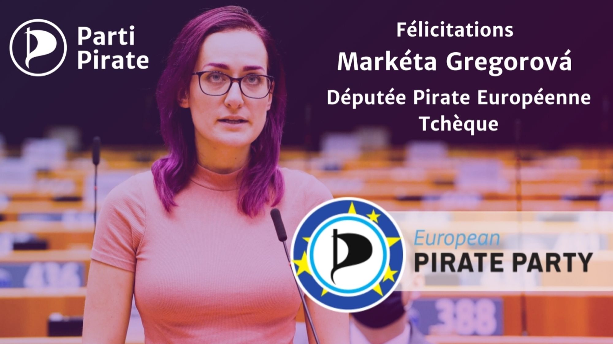 Photo de Markéta, élue européenne du parti pirate tchèque.