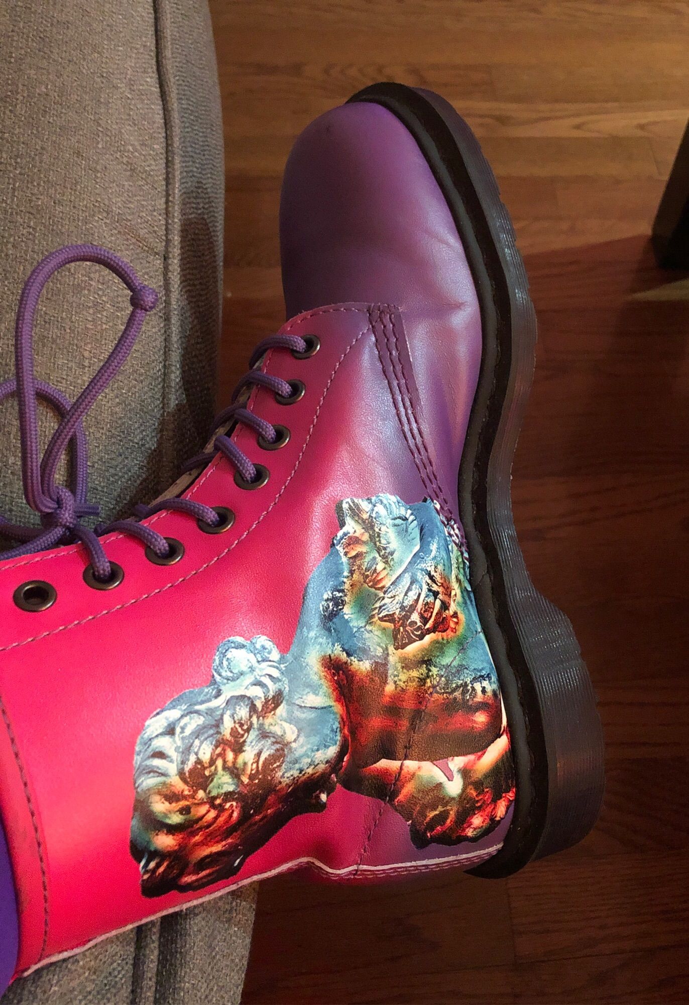 Doc Martens boots with the artwork from New Order’s Technique