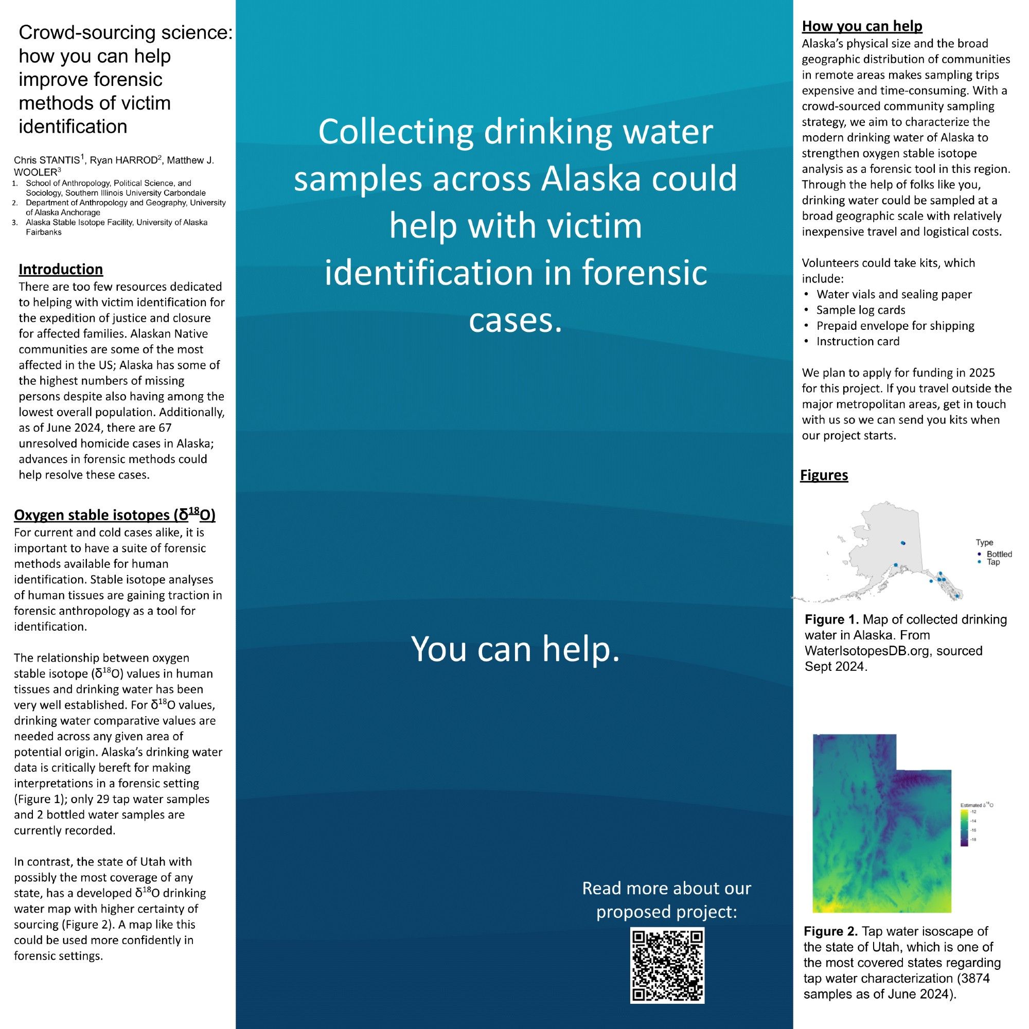 Academic poster titled "Crowd-sourcing science: how you can help improve forensic methods of victim identification"