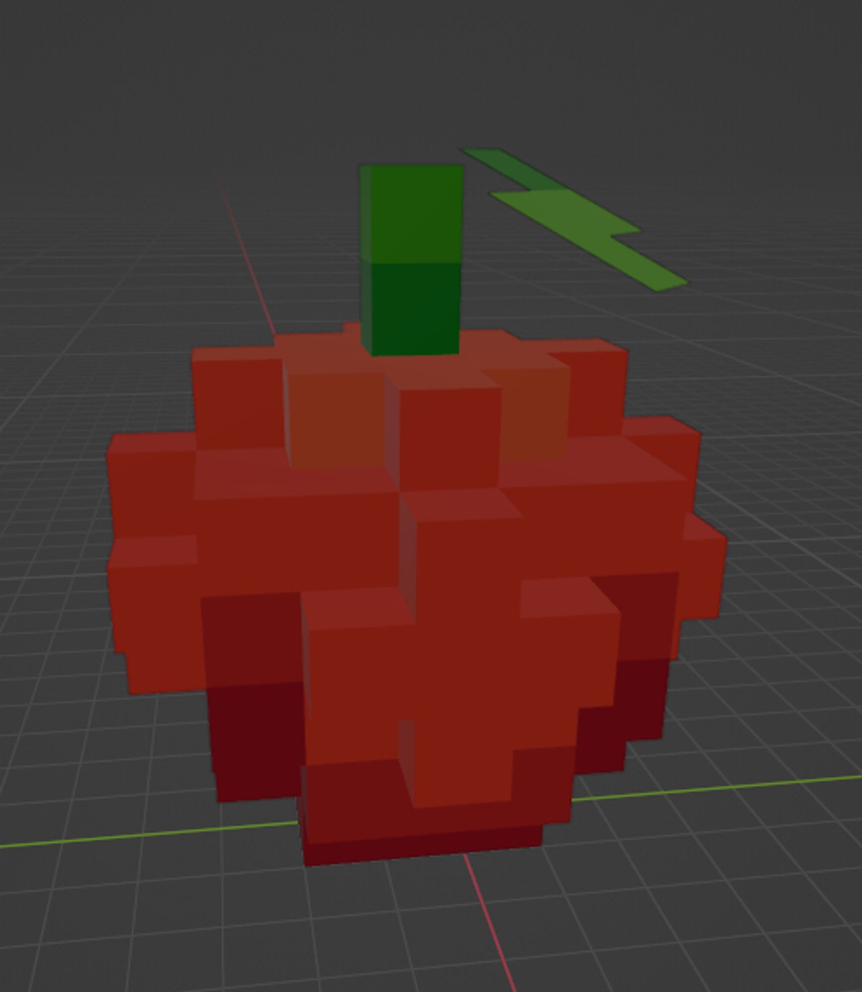 a Voxel art apple