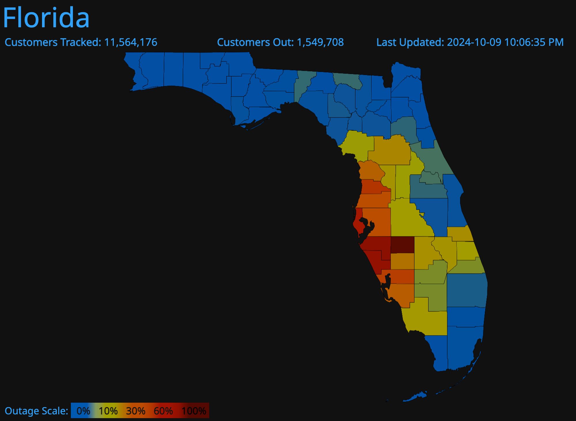 PowerOutage.us Florida 10:06 PM