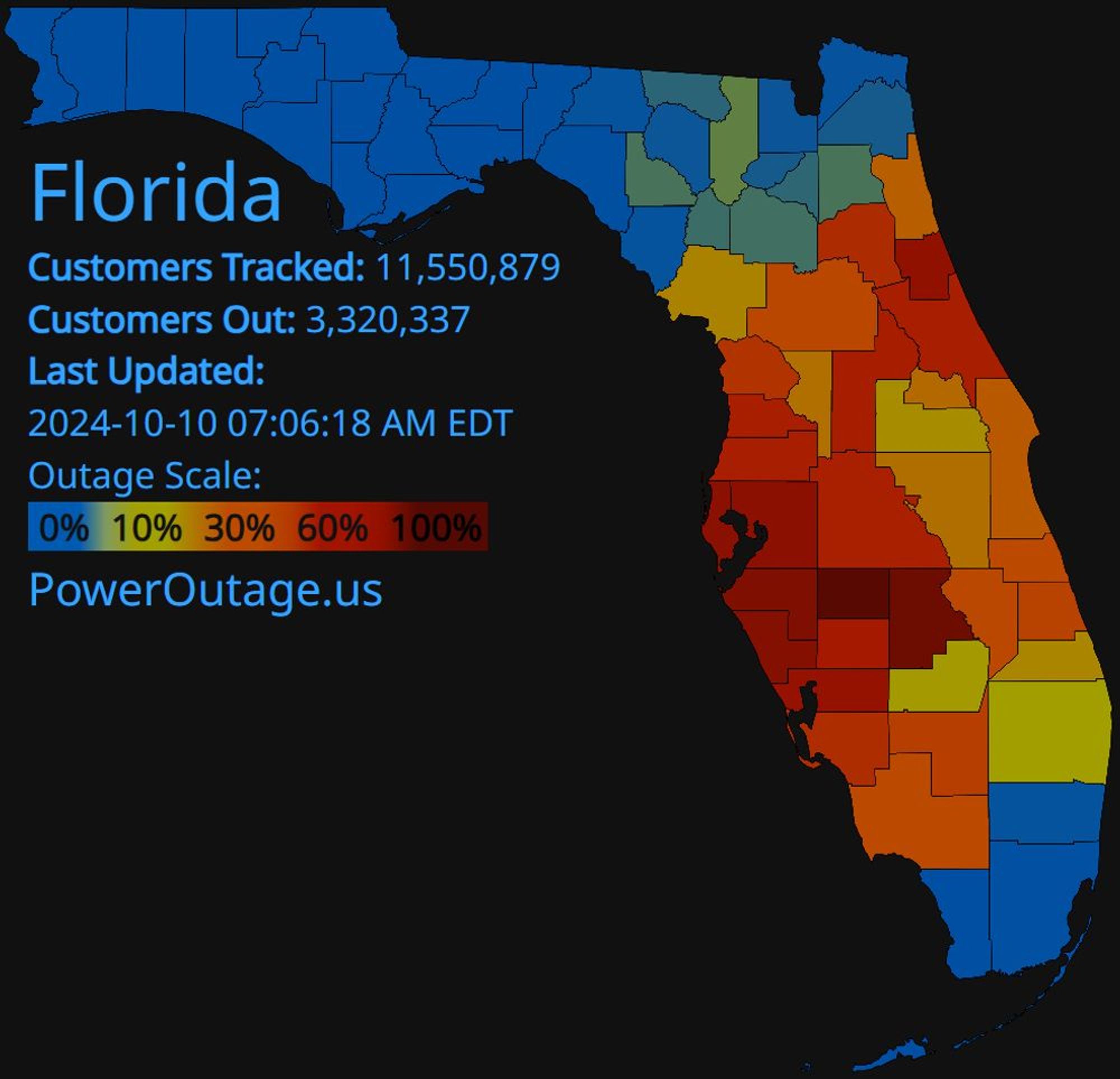 PowerOutage.us Florida 7:06 AM