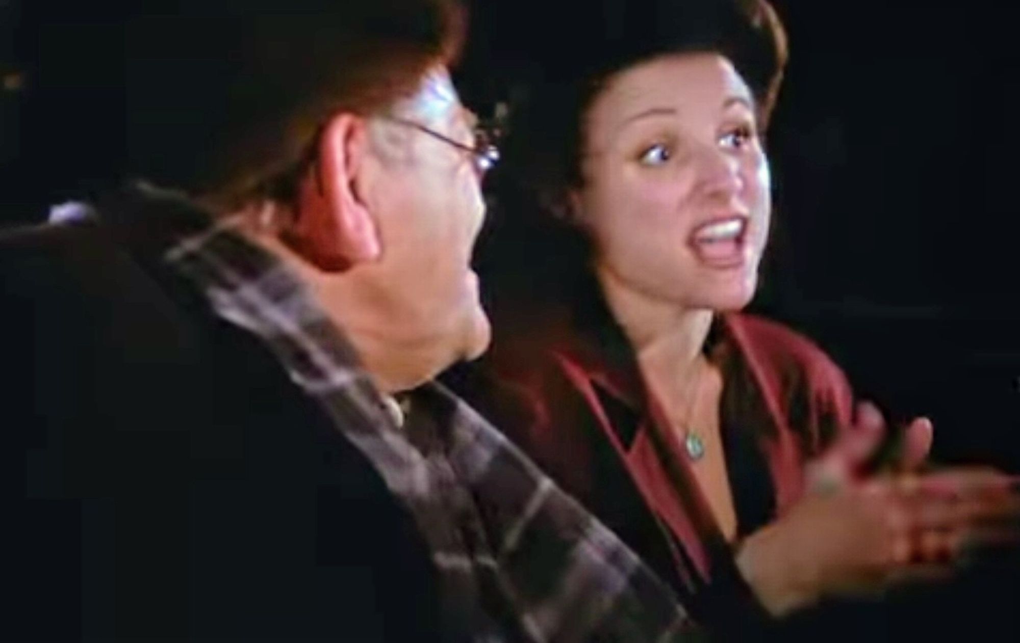 Scene from Seinfeld with Elaine Benes speaking to author Yuri Testikov.