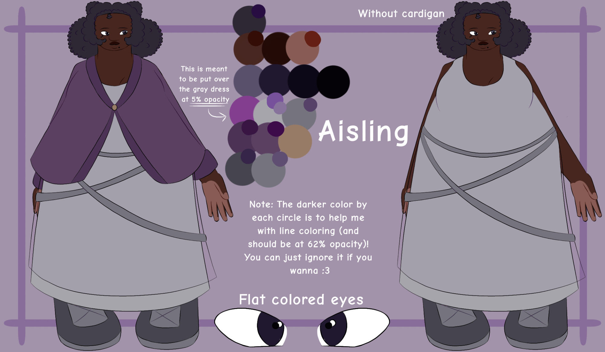 A reference sheet of Aisling