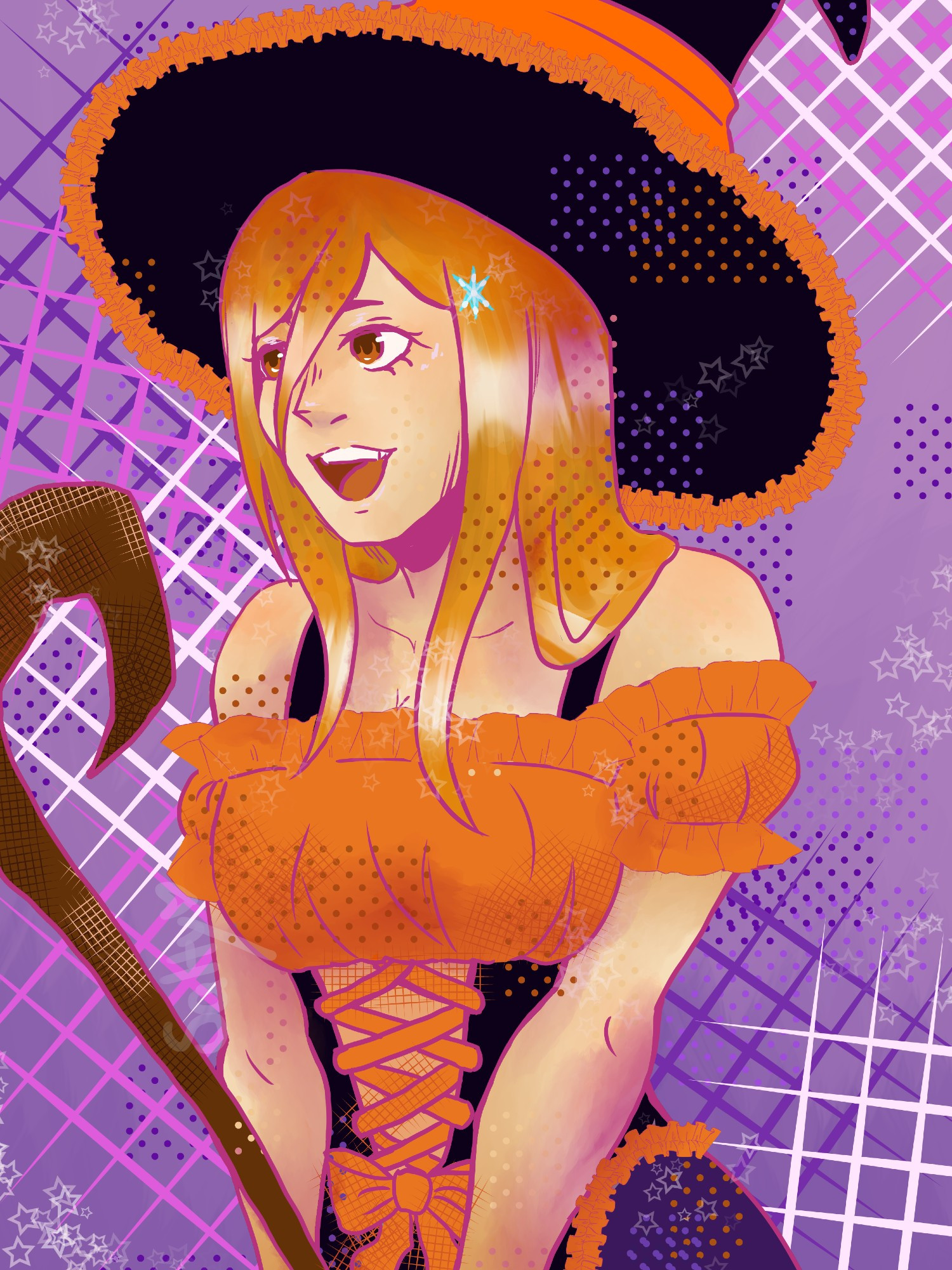 Orihime from Bleach in a Halloween outfit