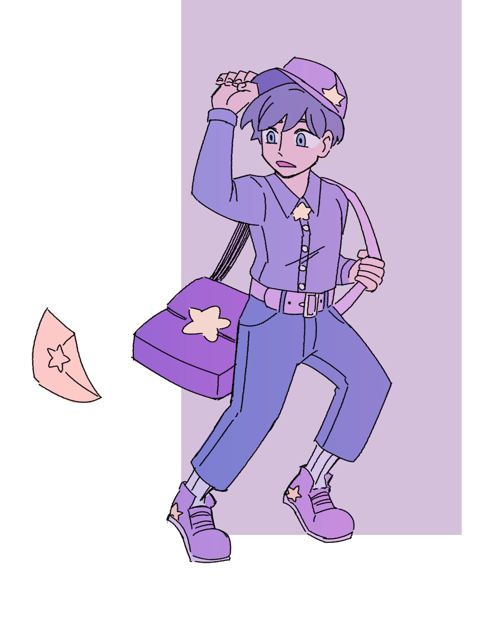 Digital art of a mail-delivery oc