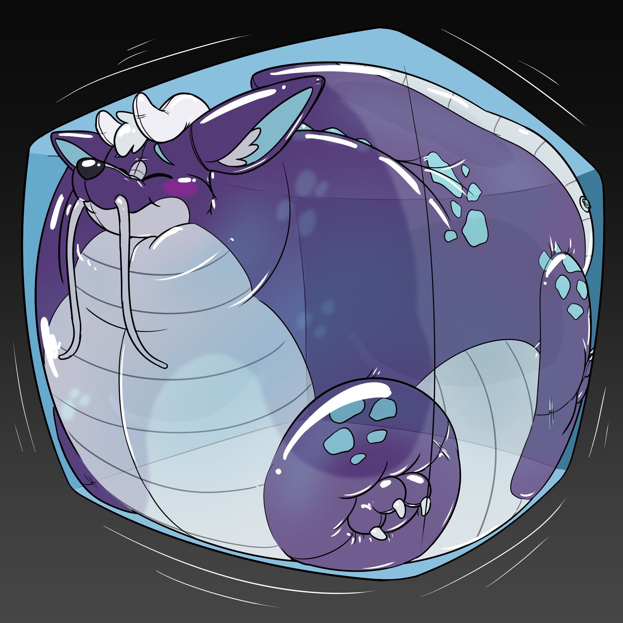 dragon inflates inside a room