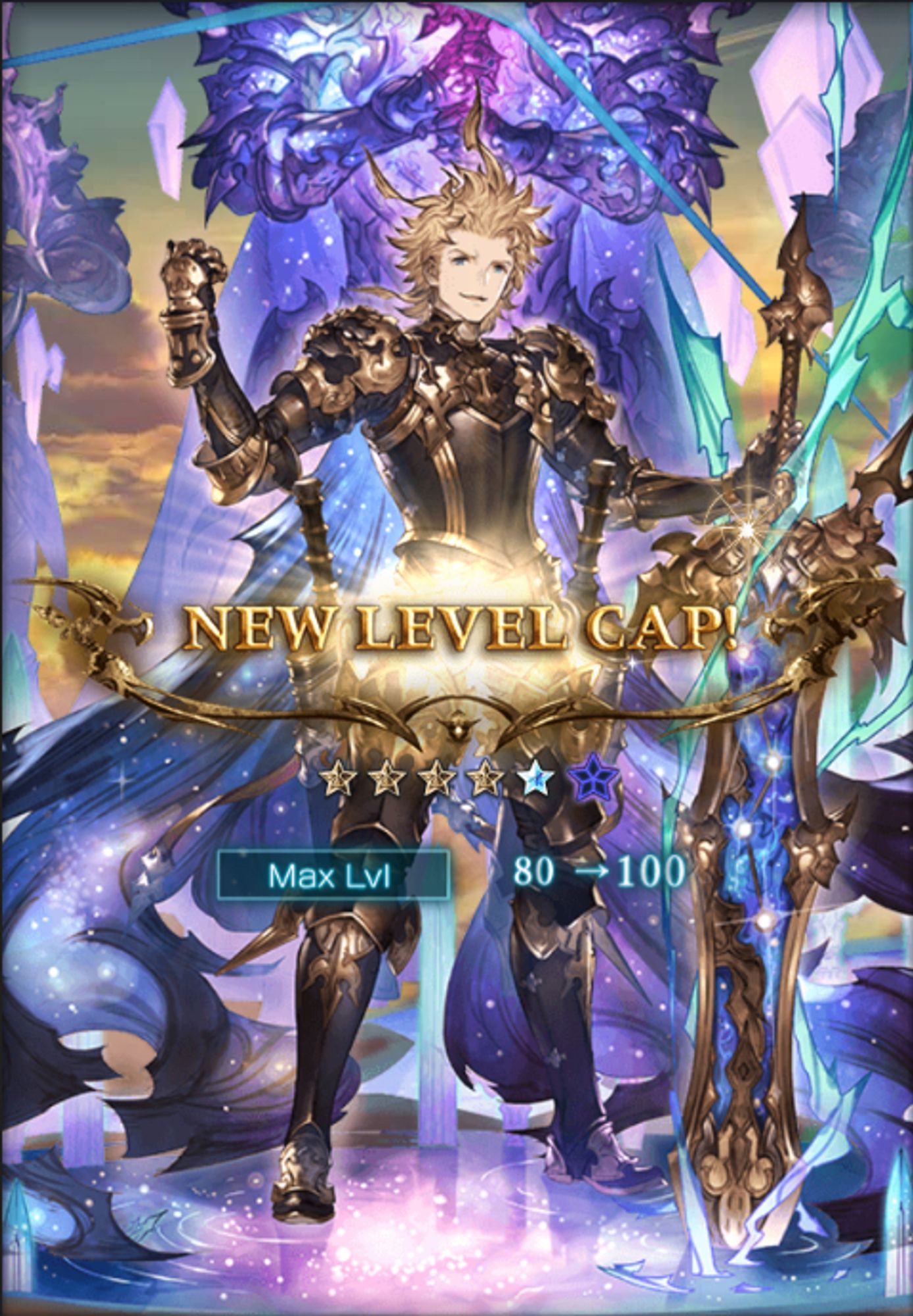 Granblue Fantasy screenshot showing the uncap results screen for Seofon, who has just been uncapped to five-stars.