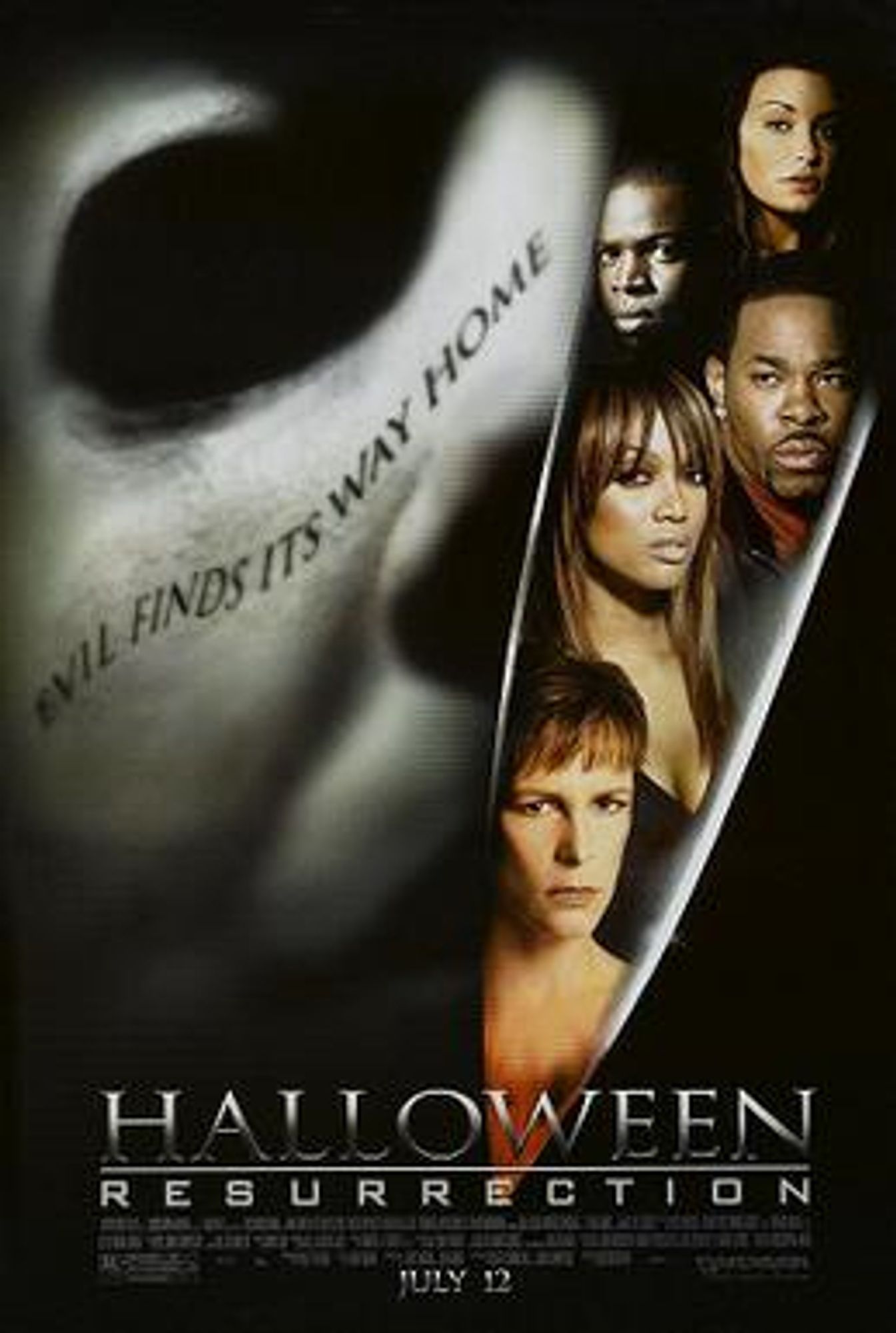 Halloween Resurrection poster, the movie doesn't really deserve words.