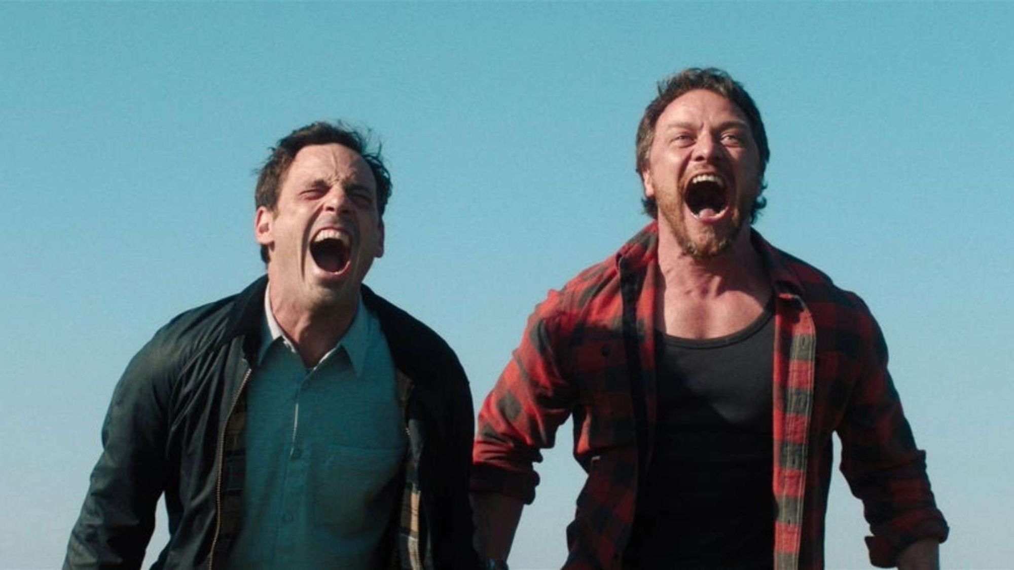 Scoot McNairy and James McAvoy holler into the void