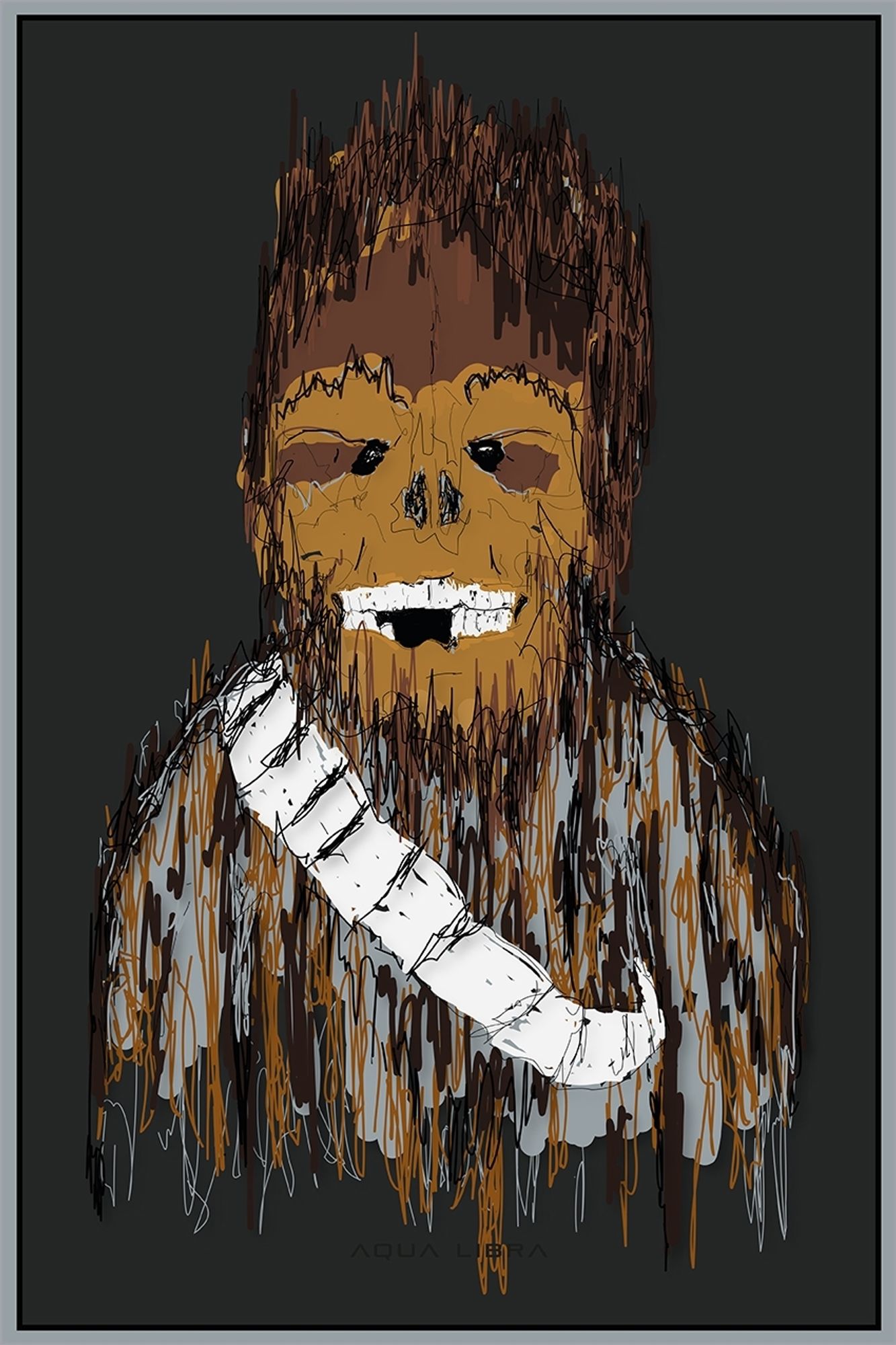 Chewbacca illustration by Dutch artist Aqua Libra