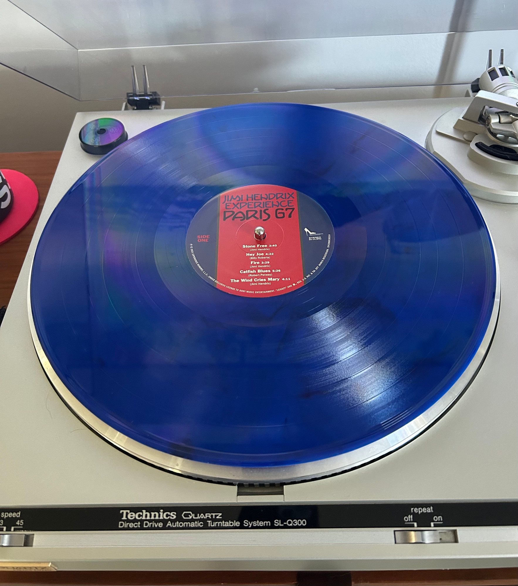 Jimi Hendrix Experience- Live in Paris ‘67 Blue Vinyl on Technics Turntable