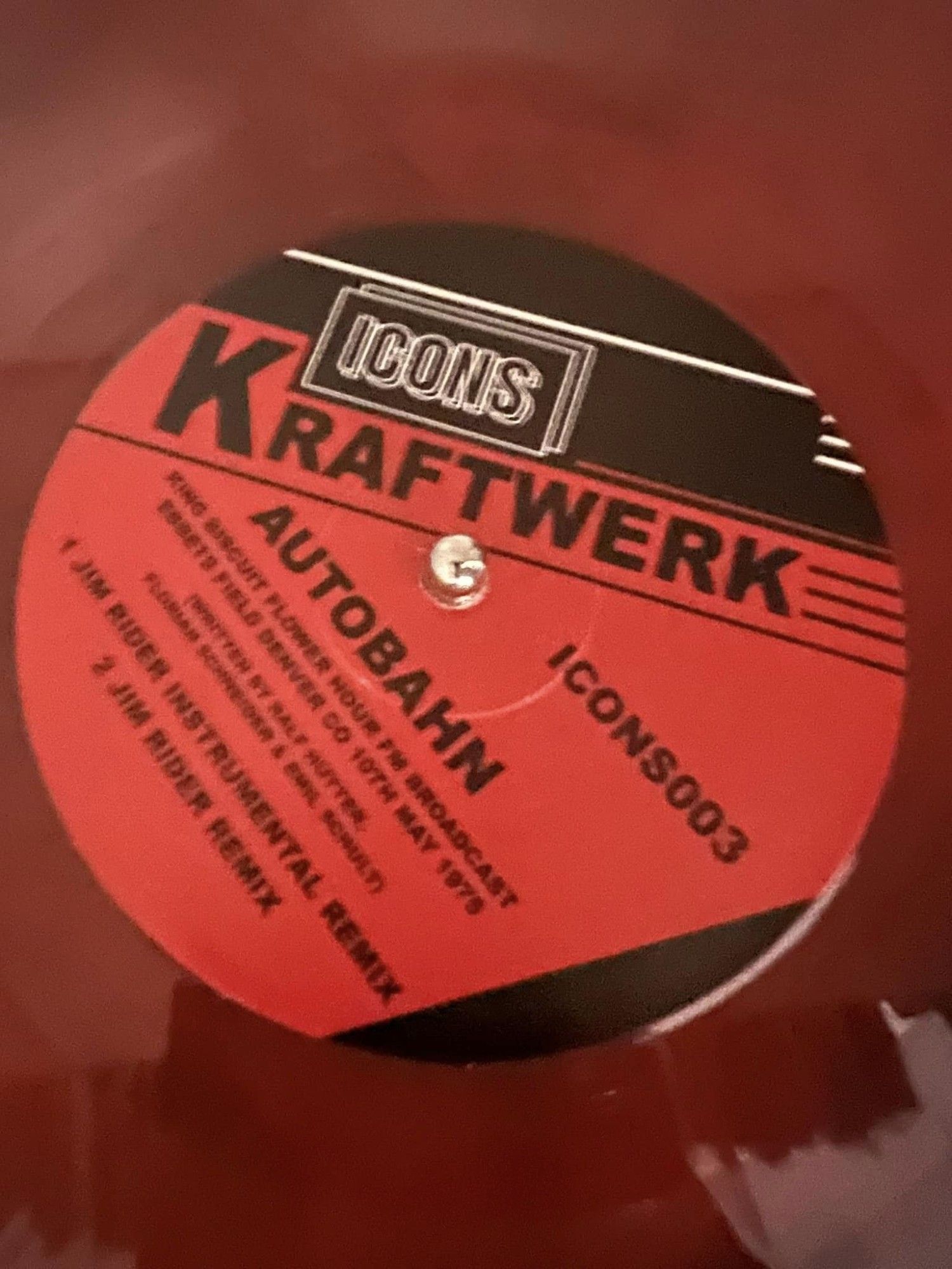 Center label of the Jim Rider Remix of Kradtwerk's Autobahn