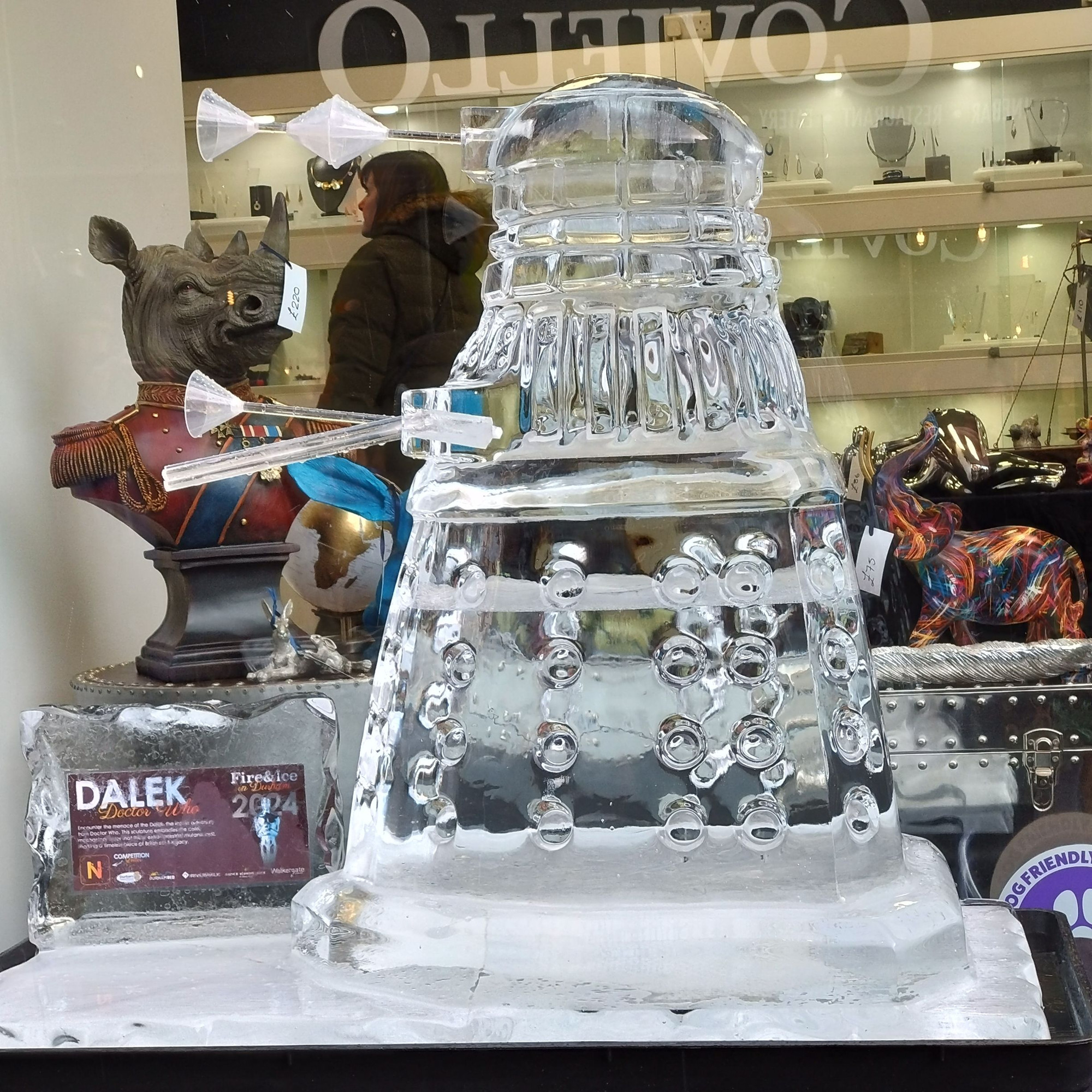 A dalek in the form of an ice sculpture