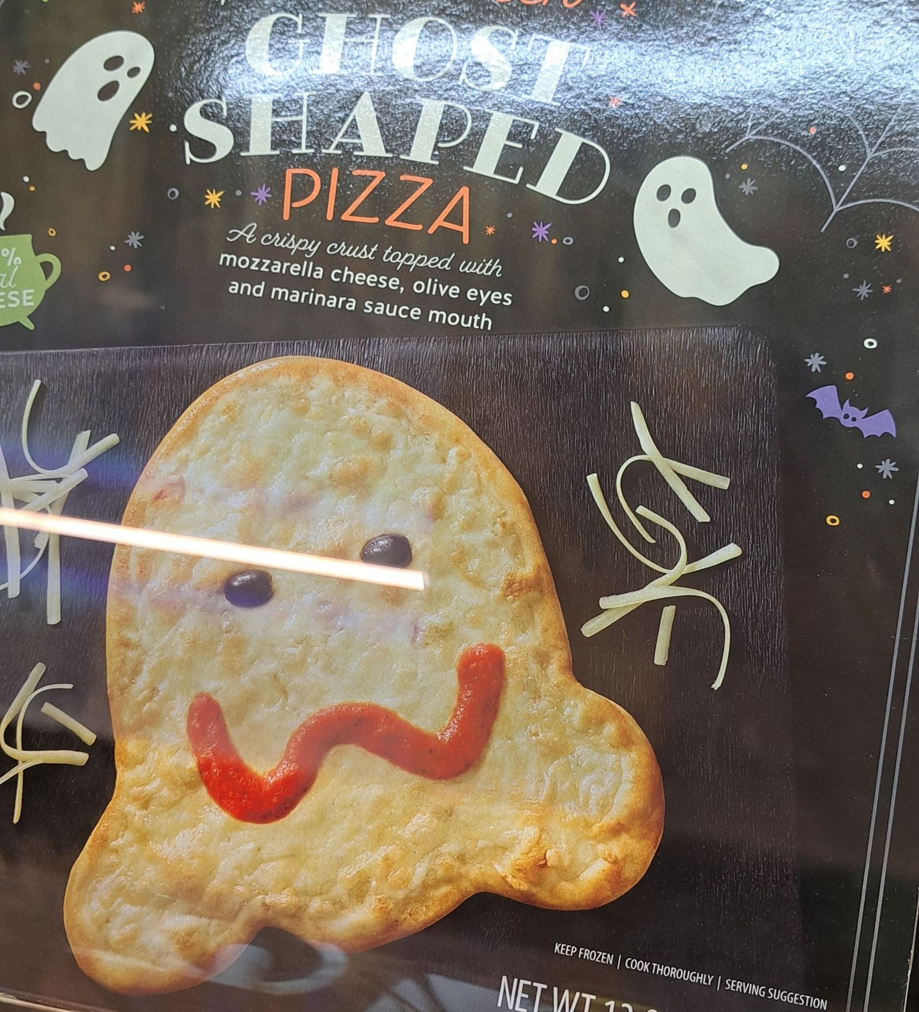 Ghost shaped pizza