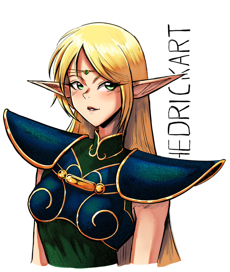 Quick ( 1h30) color bust of Deedlit from Lodoss war