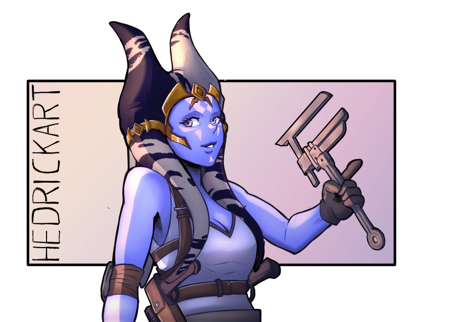 A togruta engineer :) she has 2 blaster on sides and a tool in the hand