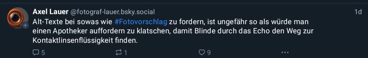 Screenshot Post Axel Lauer.