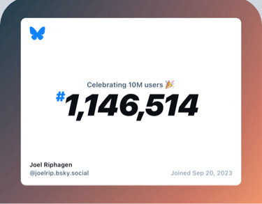 Screenshot showing I was Bluesky user #1,146,514