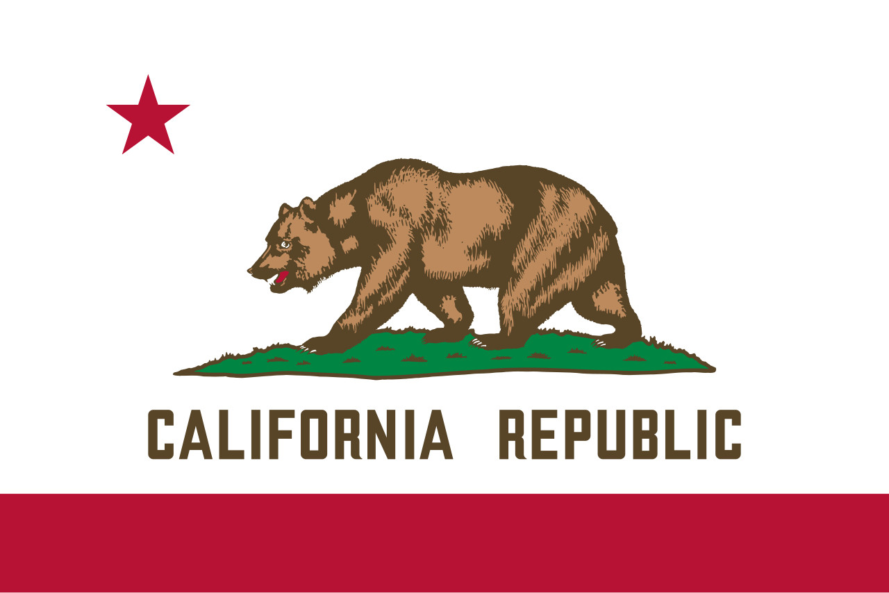 A picture of California’s state flag. 