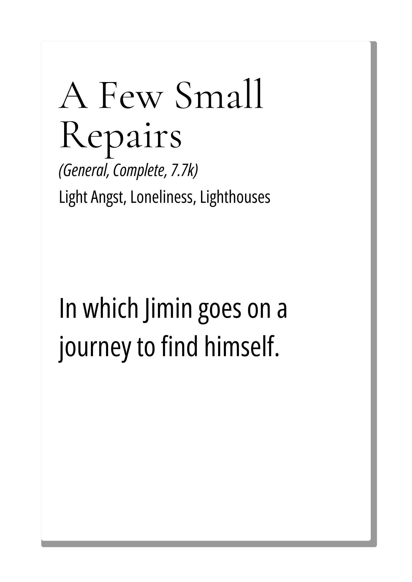 In which Jimin goes on a journey to find himself.