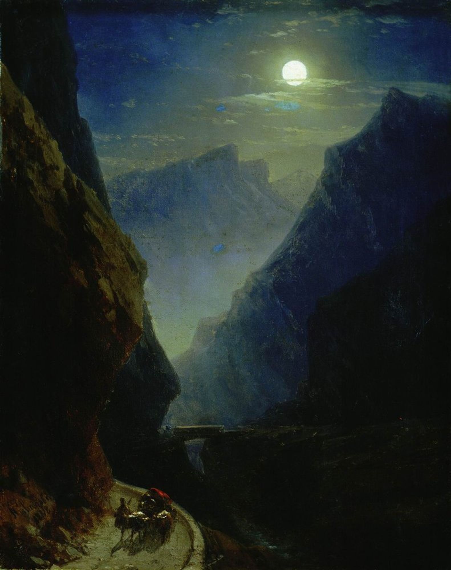 Darial Gorge. Moon night