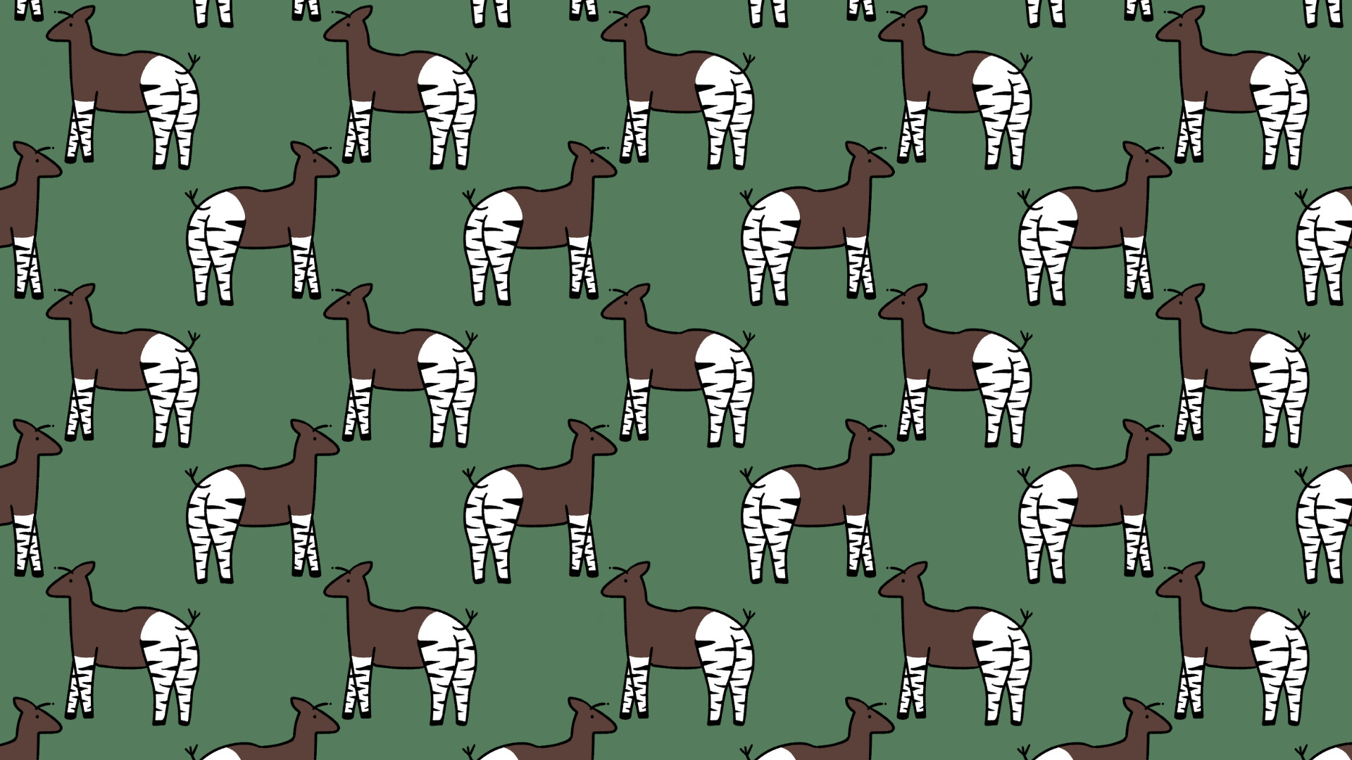 A cute little pattern I made featuring our favourite striped buddies, the okapi