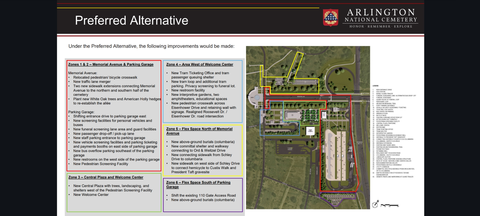 Preferred alternative graphic of changes to the ANC entry area. PDF here: https://www.arlingtoncemetery.mil/Portals/0/Docs/Public-Notices/4-ScopingMeeting-Exhibits-EntryCorridor-20241004.pdf?ver=NFC69WPNcTQy0_5wPfeNuA%3d%3d