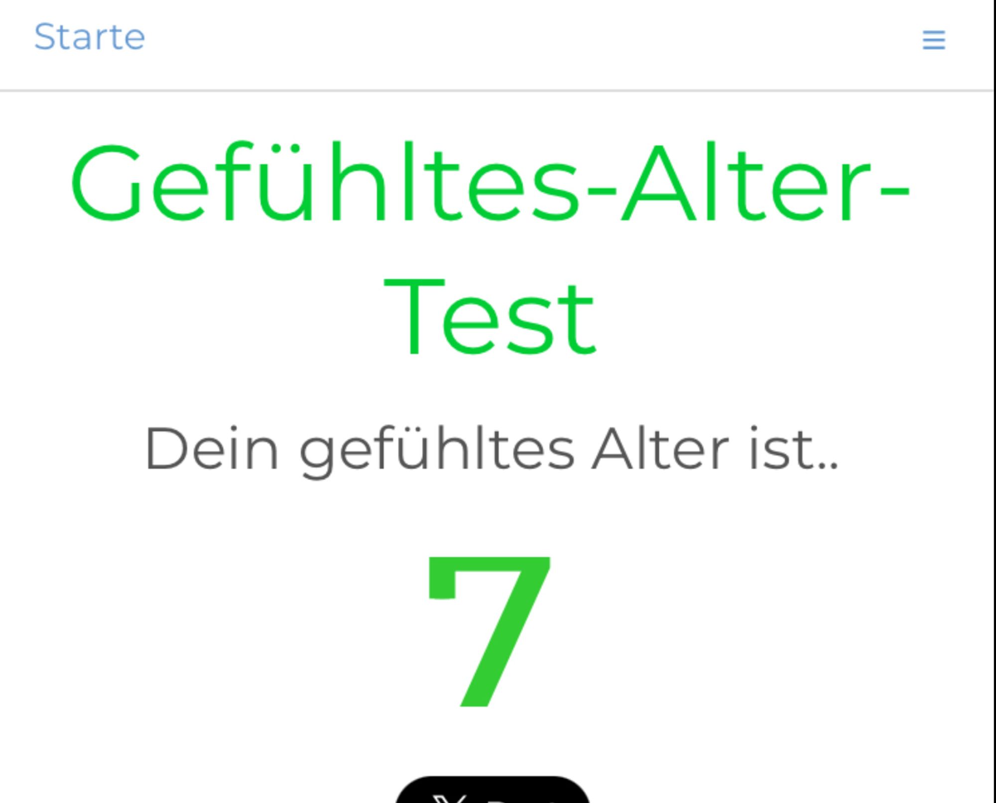 Mein gefühltes Alter laut eines Tests ist… 7!