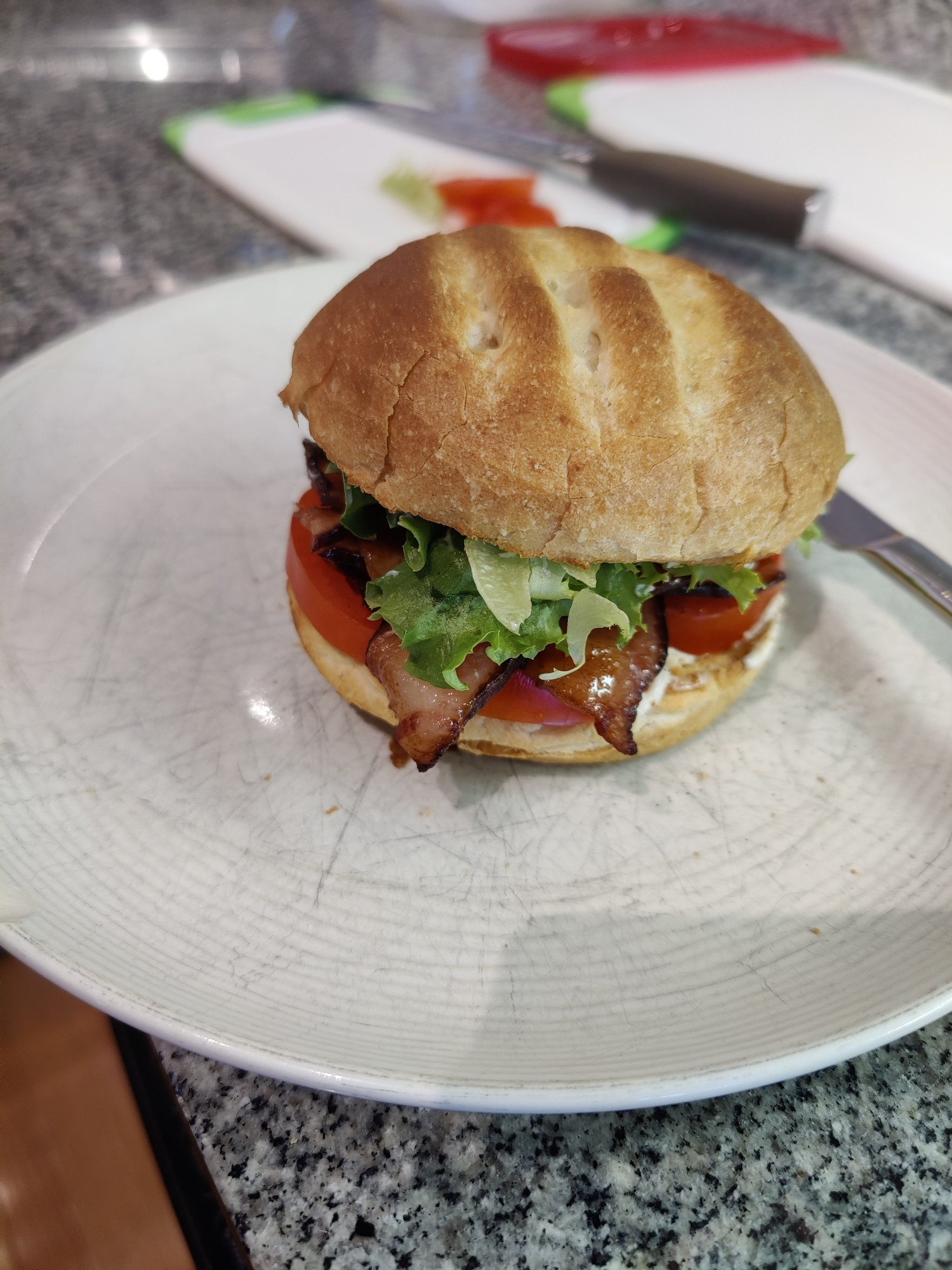 BLT sandwich on a plate