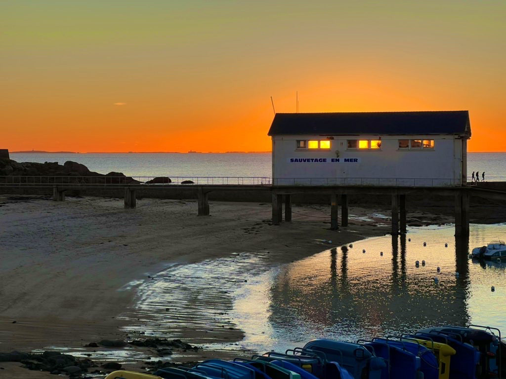 Coucher de soleil sur le port de Trévignon